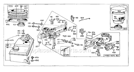 Page B Diagram and Parts List for 81800  Briggs and Stratton Engine